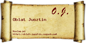 Oblat Jusztin névjegykártya